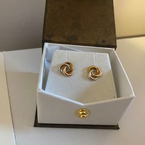 Tri Gold Earrings 14K